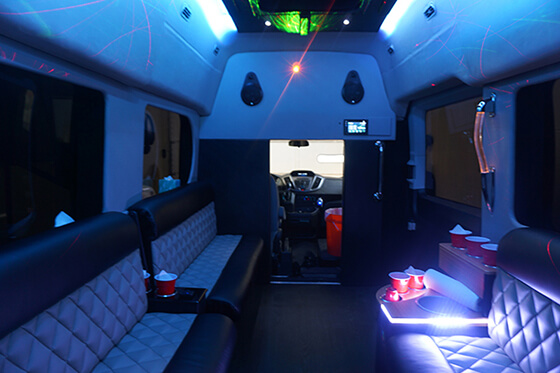 Inside a luxury van