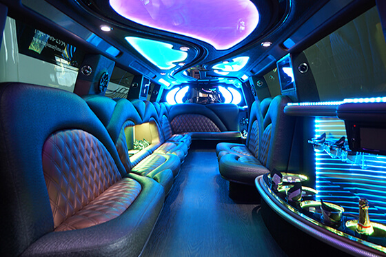 Inside a luxury vehicle
