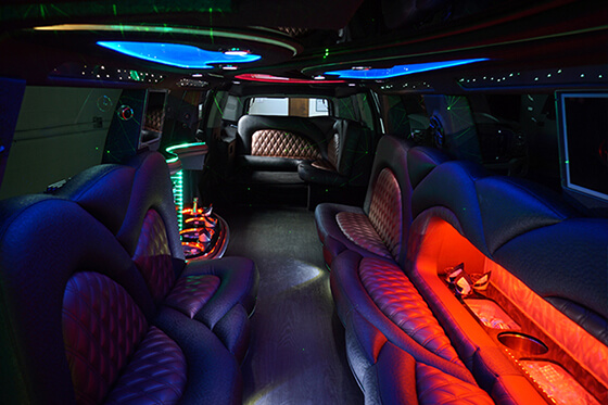 Inside a limousine in Cleveland, OH