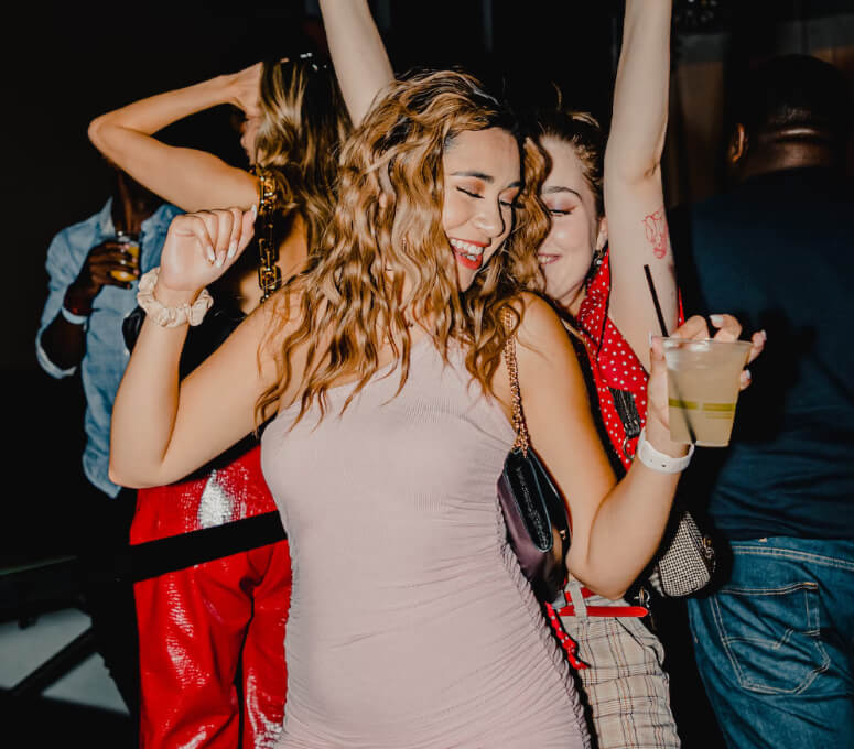 A girl dancing at a party